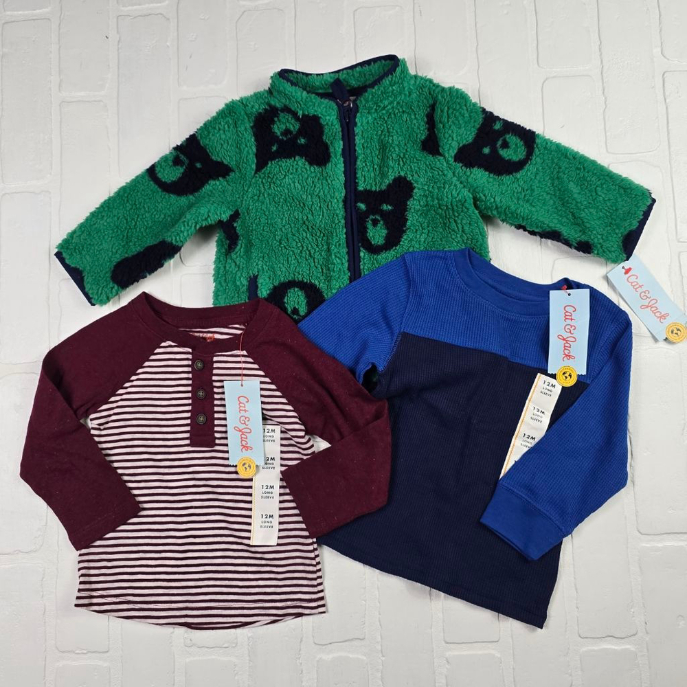 Cat & Jack Boys 3 Piece Fall and Winter Bundle Size 12M